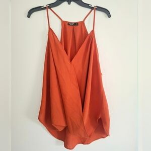 Shein Curve Rust Orange Draped Cami Top Size 2XL